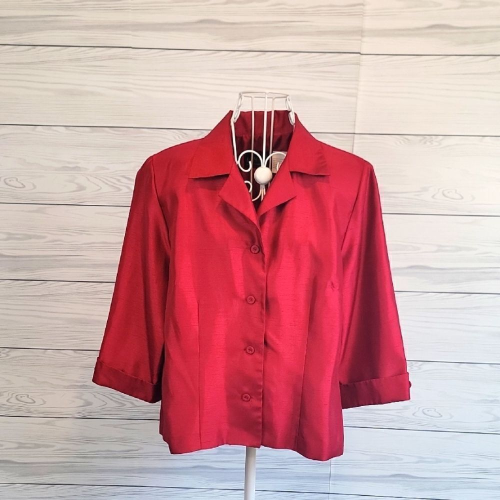 M.H.M Melissa Harper Vintage Red Women's Dressy Top Size 14